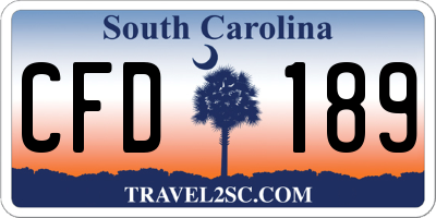 SC license plate CFD189