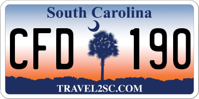 SC license plate CFD190