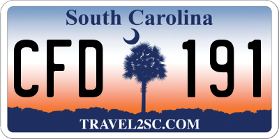 SC license plate CFD191