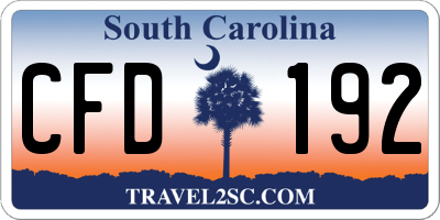 SC license plate CFD192