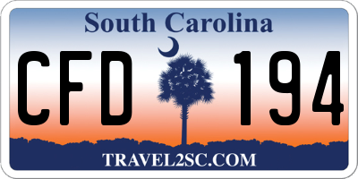 SC license plate CFD194