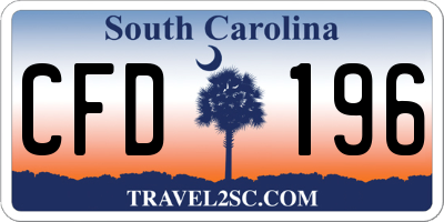 SC license plate CFD196