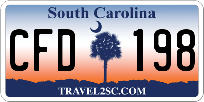 SC license plate CFD198