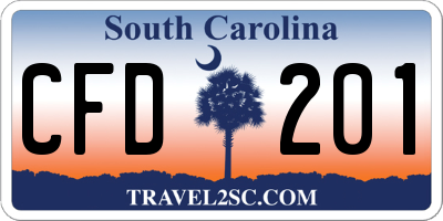 SC license plate CFD201