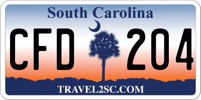 SC license plate CFD204