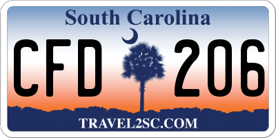 SC license plate CFD206