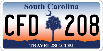 SC license plate CFD208