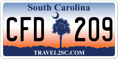 SC license plate CFD209