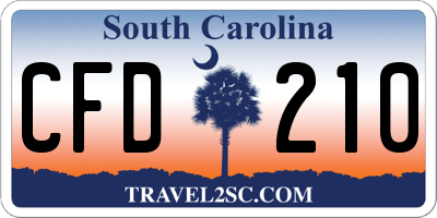 SC license plate CFD210