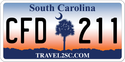 SC license plate CFD211