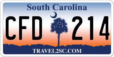 SC license plate CFD214