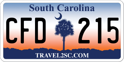 SC license plate CFD215