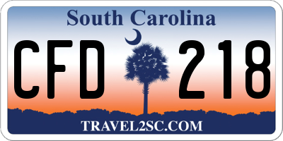 SC license plate CFD218