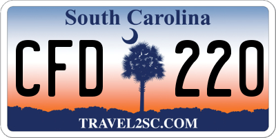 SC license plate CFD220
