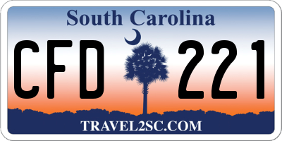 SC license plate CFD221