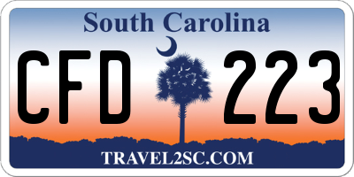 SC license plate CFD223