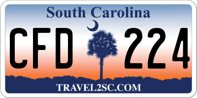 SC license plate CFD224