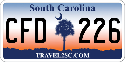 SC license plate CFD226