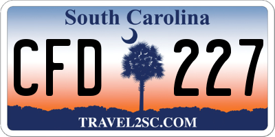 SC license plate CFD227