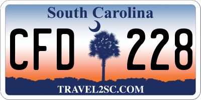 SC license plate CFD228