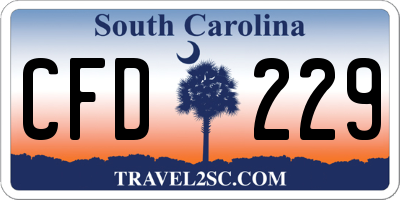 SC license plate CFD229
