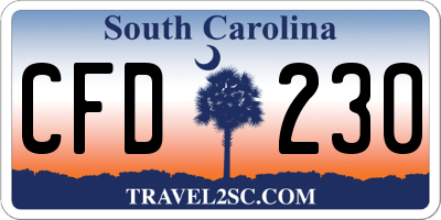 SC license plate CFD230