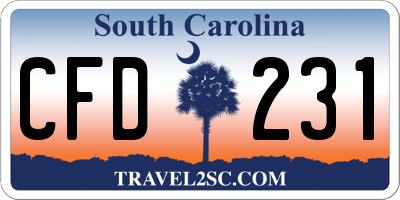 SC license plate CFD231