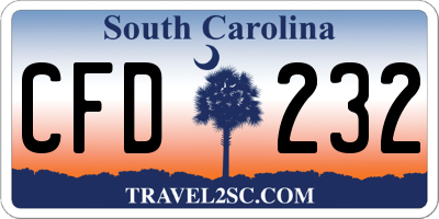 SC license plate CFD232