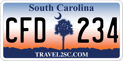 SC license plate CFD234