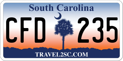 SC license plate CFD235