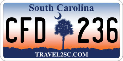 SC license plate CFD236