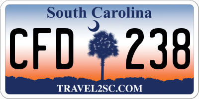 SC license plate CFD238