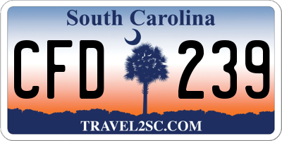SC license plate CFD239