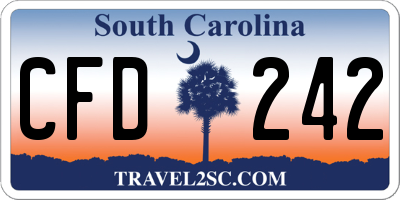 SC license plate CFD242