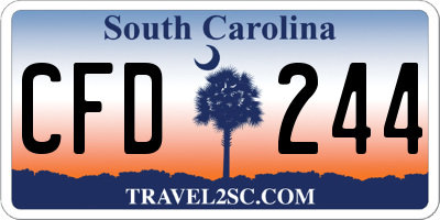 SC license plate CFD244