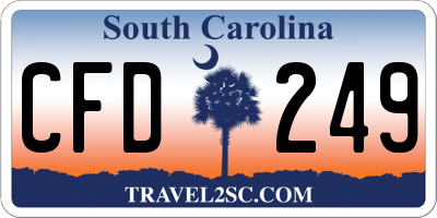 SC license plate CFD249