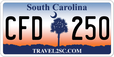 SC license plate CFD250