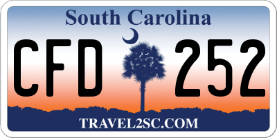 SC license plate CFD252