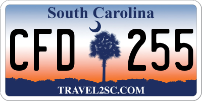 SC license plate CFD255
