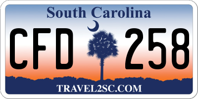 SC license plate CFD258