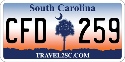 SC license plate CFD259