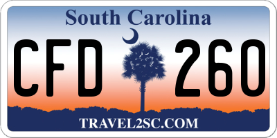 SC license plate CFD260