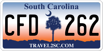 SC license plate CFD262