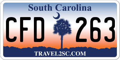 SC license plate CFD263