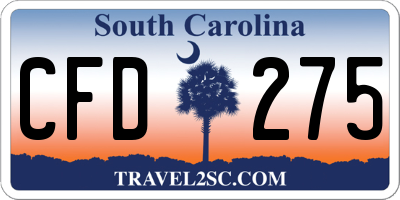 SC license plate CFD275