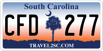 SC license plate CFD277