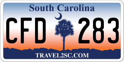 SC license plate CFD283