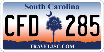 SC license plate CFD285