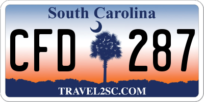 SC license plate CFD287