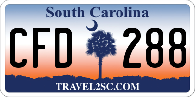SC license plate CFD288